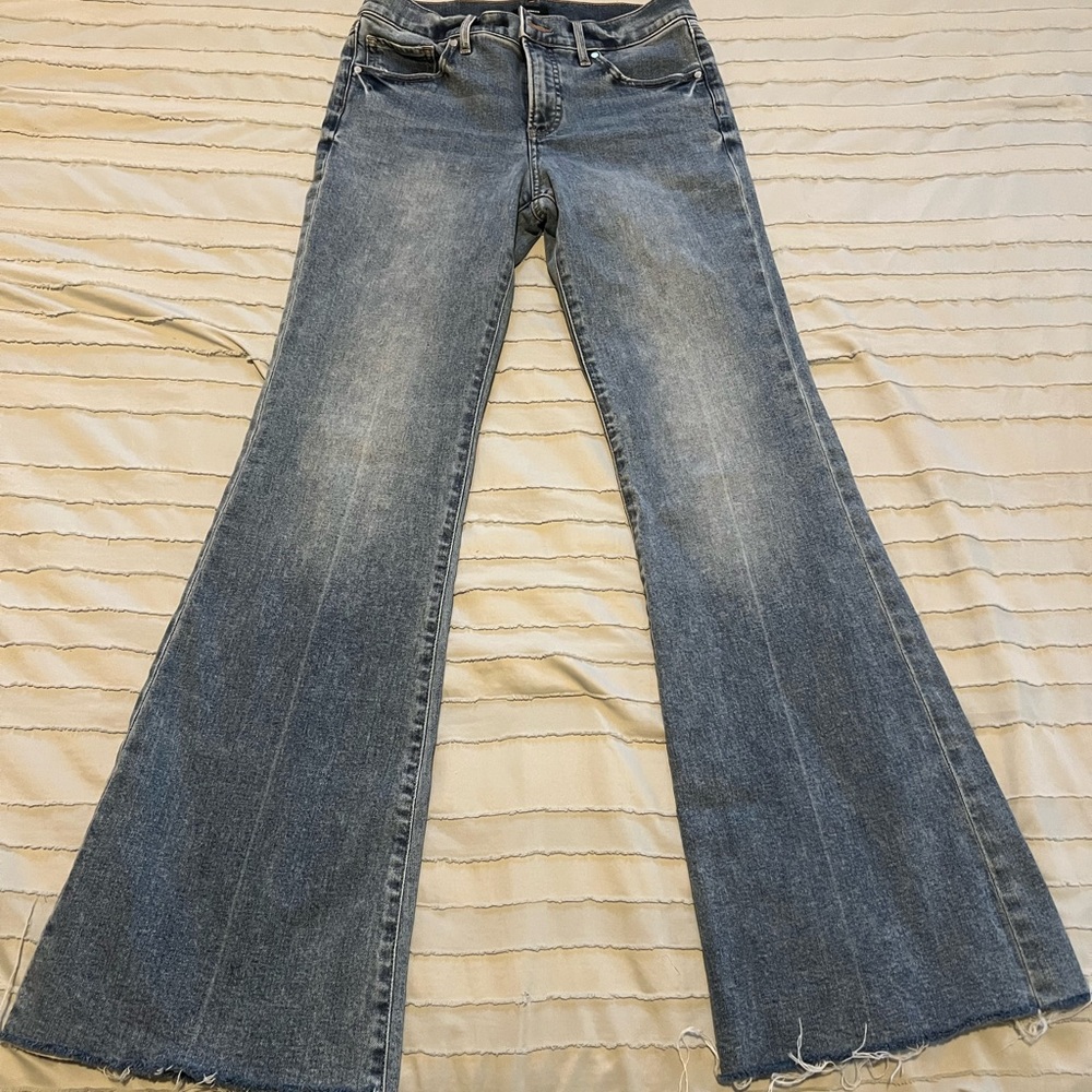 Express Women's Wide Leg Jeans in Classic Blue